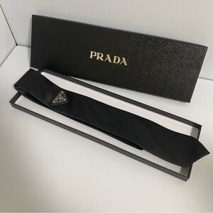Prada Classic Black Silk Tie